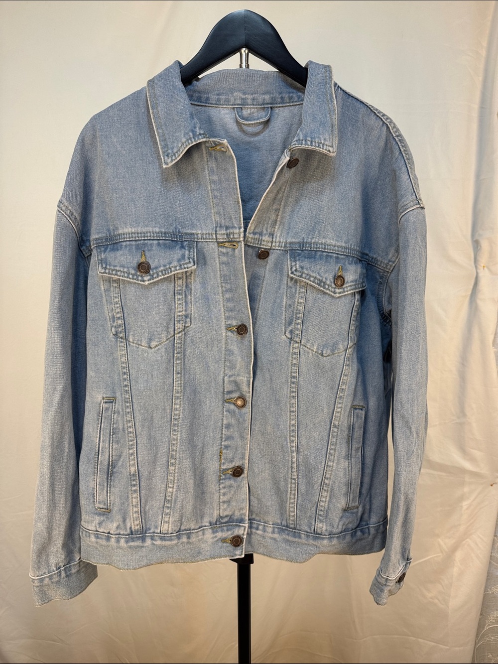 Classic Light Blue Denim Jacket - Women's Casual Trucker